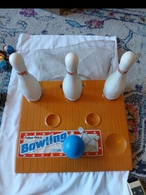 Fisher-Price Orange Bowling Playset with Blue Ball and White Pins